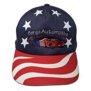Cobra Caps 5 Panel Blue Red OS Hat Berga Automotive Stars Stripes Snapback USA